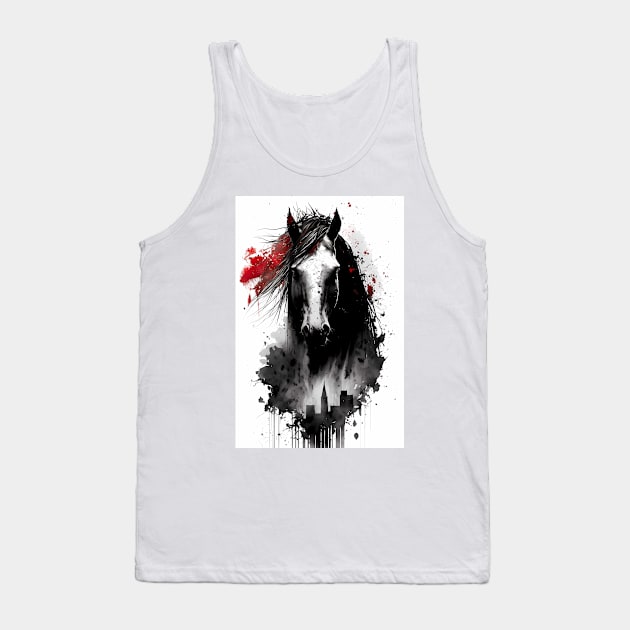 Clydesdale Ink Portrait Tank Top by TortillaChief